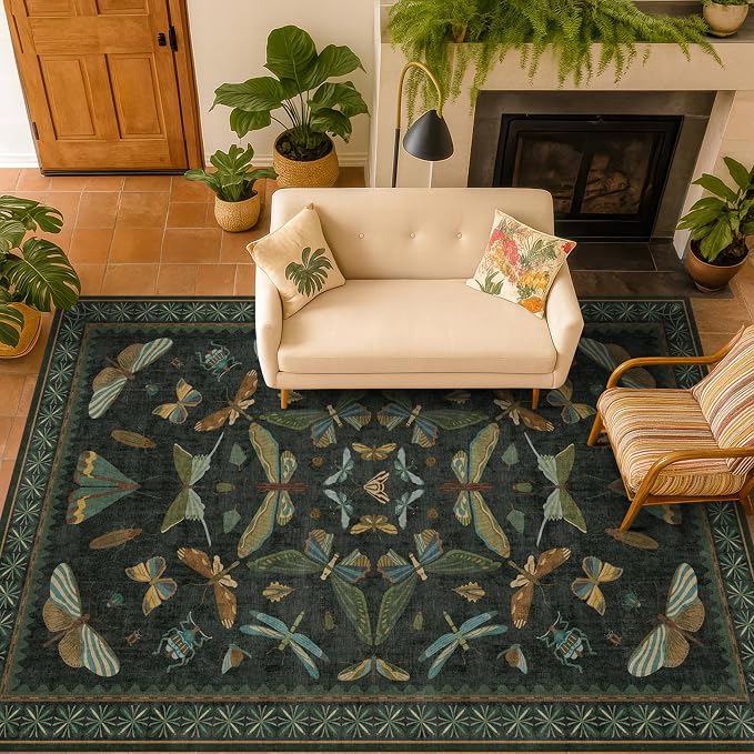 Hazo Haus Black and Green Rug 5x8 - Image 3