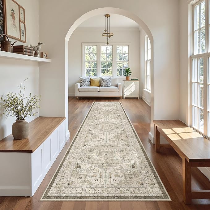 Madane Hallway Runner Rug 2'6''x12' Kitchen Runner, Non Slip Vintage Runners - Image 5