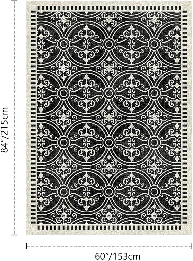 Latte&Fog 5x7 Area Rugs for Living Room Bedroom, Vintage Washable Rug, Boho Non - Image 2