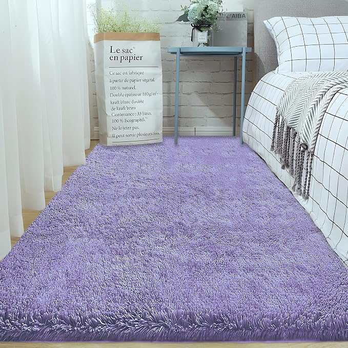 2x6 Runner Rug for Bedroom: Fluffy Shag Soft Washable Rugs Small Fuzzy Plush - Image 5