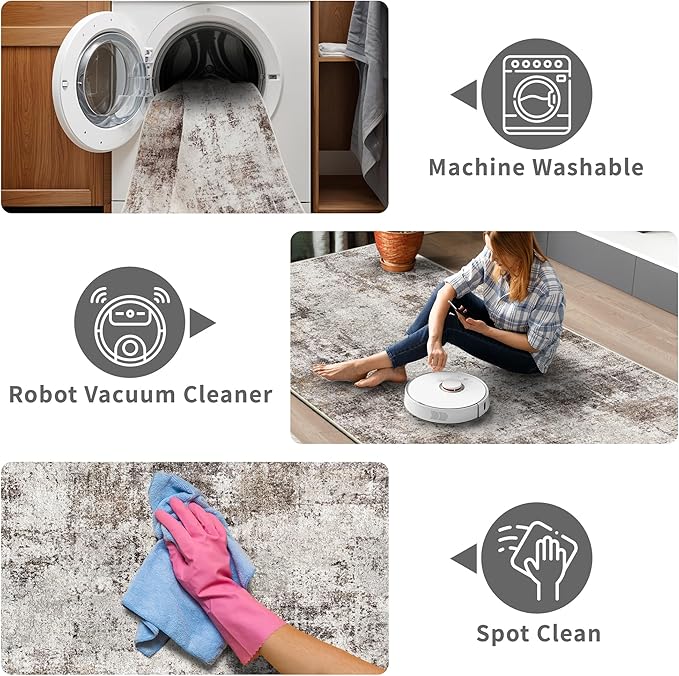 3x6 Washable Entryway Runner Rug: Non Slip Wide Hallway Runners Easy-to-Clean - Image 5