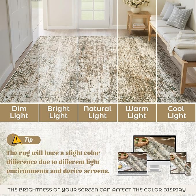 XLUEZ 5x7 Area Rugs for Living Room, Washable Modern Abstract Large Area Rug - Image 8