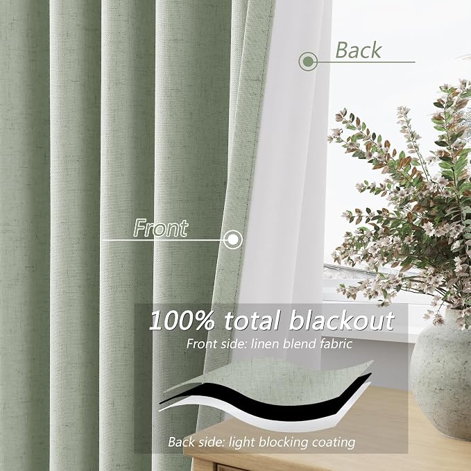 Guken 100% Blackout Curtains 120 Inch Length 2 Panels Set - Image 4