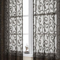 OWENIE Furman Chocolate Sheer Curtains 63 inch Length by OWENIE