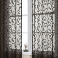OWENIE Furman Chocolate Sheer Curtains 72 inches Long by OWENIE