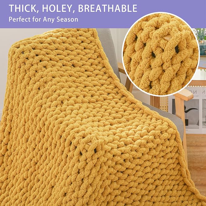 Bigacogo Chunky Knit Throw Blanket - Image 4