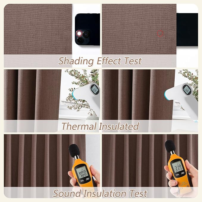 Guken 100% Blackout Curtains 90 Inch Length 2 Panels Set - Image 5