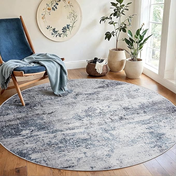 Round Rug 5ft Circle Rug Washable: Carpet Small Circular Area Rug by Aelenmu