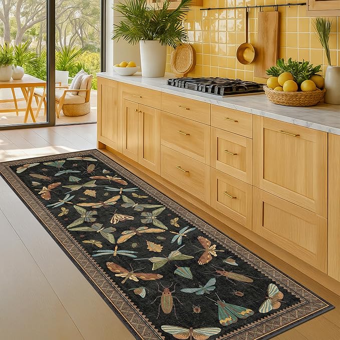 2x6 Black Entryway Runner Rugs Washable Non Slip Runners - Image 3