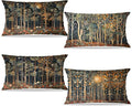 Rustic William Morris Inspired Forest Moon Pillow Covers 12x20 Set of 4 by Unknown