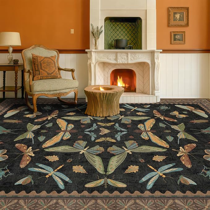 Hazo Haus Living Room Rug Black Boho 6x9 - Image 3