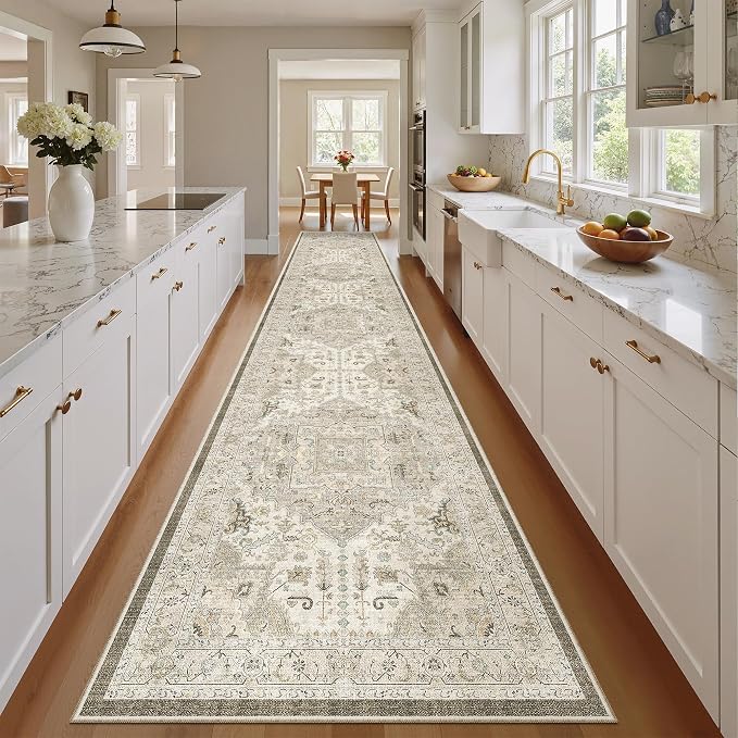 Madane Hallway Runner Rug 2'6''x14' Kitchen Runner, Non Slip Vintage Runners - Image 4