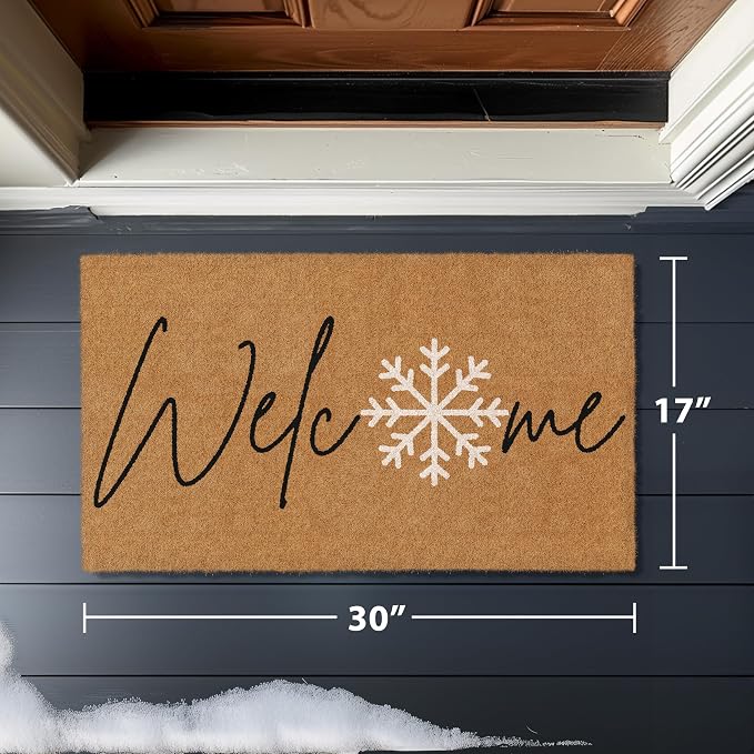 Barnyard Designs Natural Coco Coir Christmas Doormat - Image 3