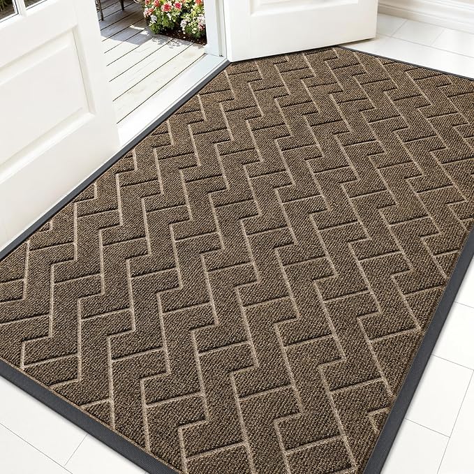 OLANLY Front Door Mat Indoor Outdoor Entrance, Waterproof All-Season, by OLANLY