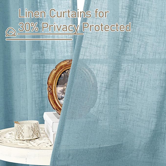 LAMIT 40 Inch Length Linen Curtains - Image 5