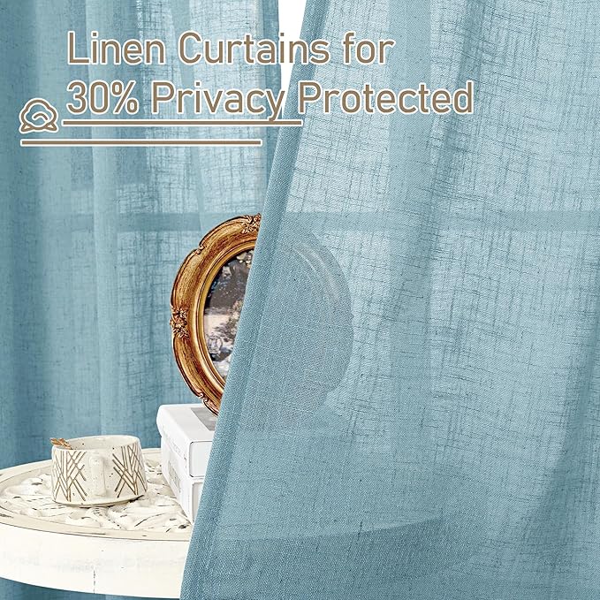 LAMIT 36 Inch Length Linen Curtains - Image 5