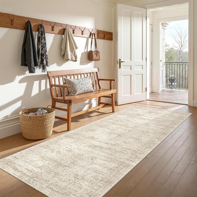 3x6 Runner Rug Non Slip, Thin Entryway Washable Rug by Restydon