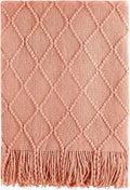 BOURINA Orange Throw Blanket 60x80 Inches Throw Textured Solid Soft Sofa Throw by BOURINA