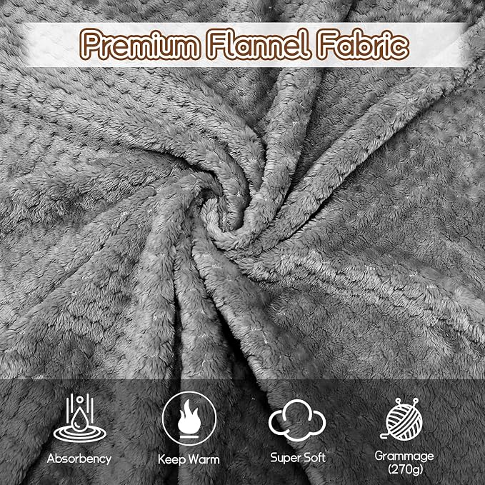4 Pack Fleece Throw Blankets 50x60 Inches - Image 5