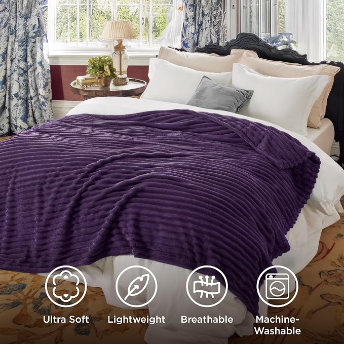 Bedsure GentleSoft Purple Full Blanket - Image 5
