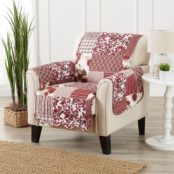 Great Bay Home Reversible Patchwork Chair Cover - Image 2