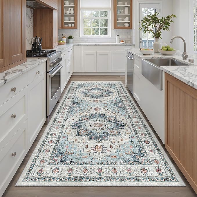 Madane Hallway Runner Rug 4x8 Wide: Washable Thin Runners - Image 2