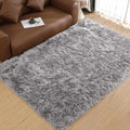 Goolela Grey Area Rug 6x9 Fluffy Fuzzy Shag Rug by Goolela
