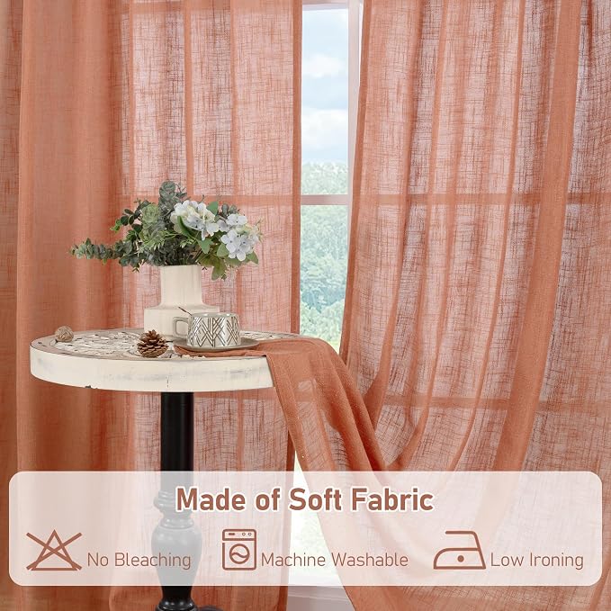 LAMIT Terracotta Linen Curtains - Image 8