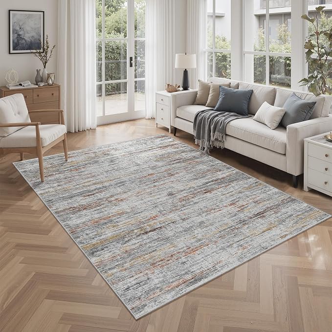 4x6 Rug - Stain Resistant Abstract Washable Rugs, Anti Slip Area Rugs by Unknown