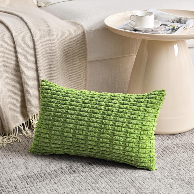 Fancy Homi 4 Packs Boho Lime Green Decorative Throw Pillow Covers 12x20 Inch - Image 2