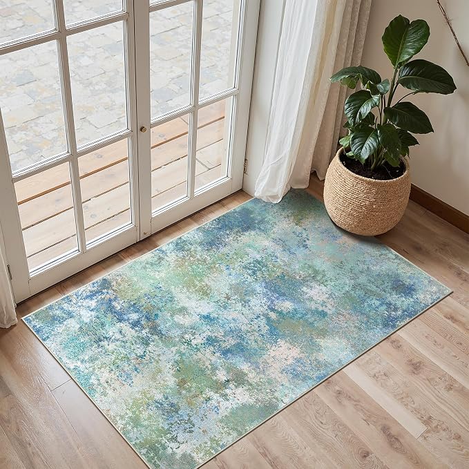 2x3 Rugs for Entryway Entrance Kitchen Bathroom, Machine Washable Rug Modern - Image 3