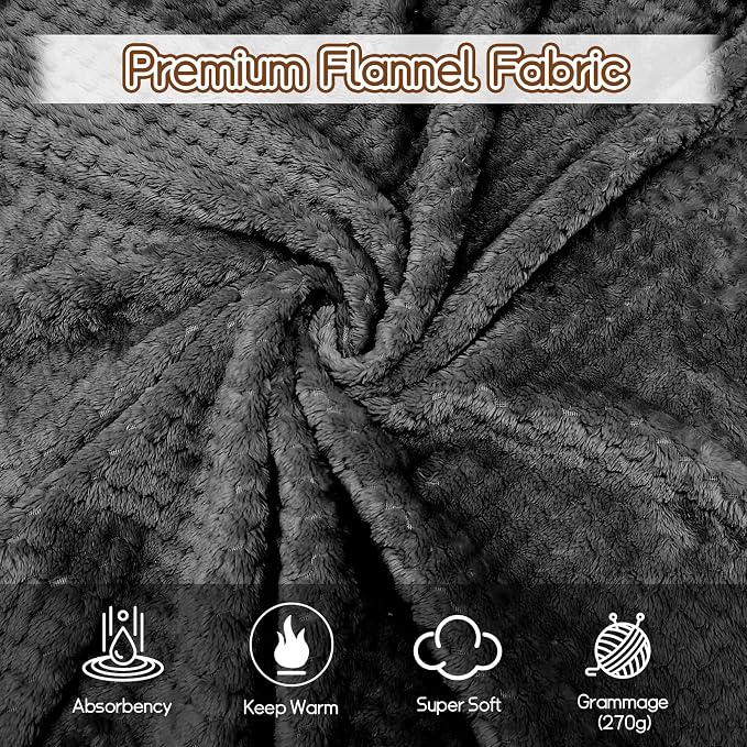 4 Pack Fleece Throw Blankets 50x60 Inches - Image 5