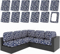 hyha 12Pcs Patio Cushion Covers, Stretch Outdoor Couch Cushion Covers by hyha