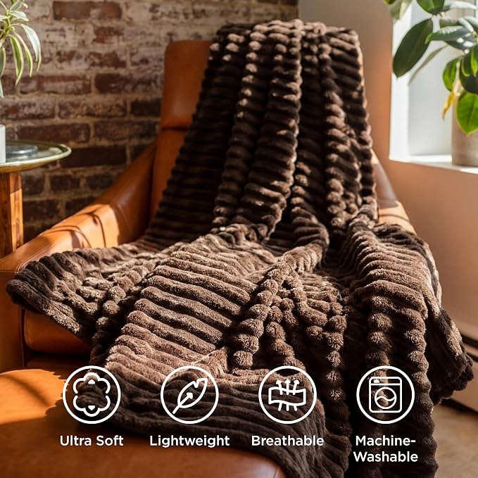 Bedsure Soft Twin XL Blanket for Bed Dorm Chocolate Brown 66"x90" | Birthday - Image 5