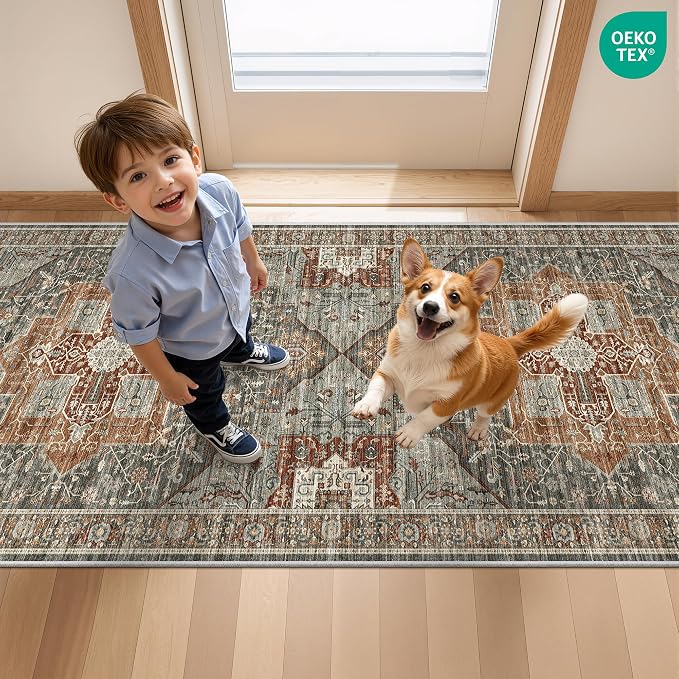Runner Rug 2x8 Runners for Hallways Non Slip Washable, Vintage Hallway Runner - Image 9