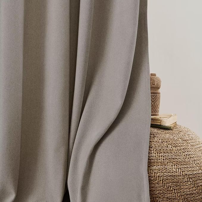 Joydeco Faux Linen Curtains 96 Inch Length 2 Panel Set, Light Filtering Curtains - Image 5