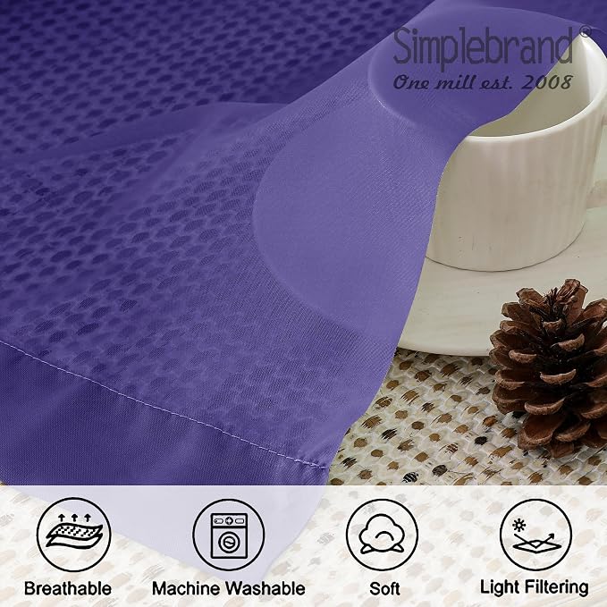 Simplebrand Purple Sheer Curtains 63 Inch Length 2 Panels, Rod Pocket Solid - Image 7