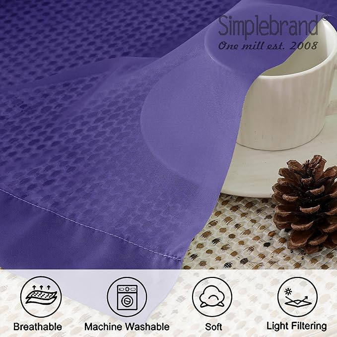 Simplebrand Purple Short Sheer Curtains 45 Inch Length - Image 6