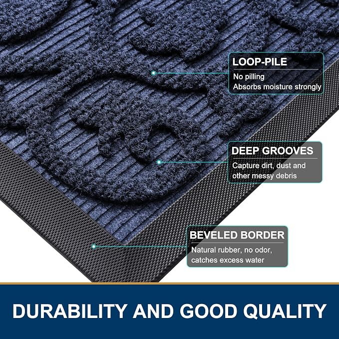 Smiry Welcome Door Mat Outside Entrance, Heavy Duty Trap Dirt and Moisture Easy - Image 4