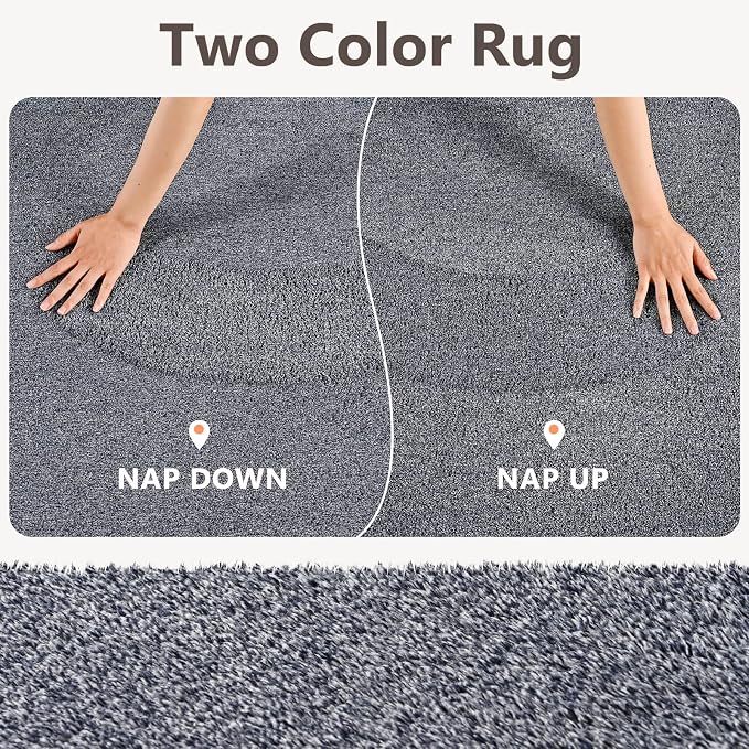3x5 Grey Blue/White Area Rug Washable Non-Slip Soft - Image 9