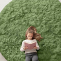 OLANLY Green Round Rugs for Bedroom by OLANLY