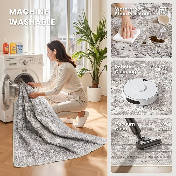zesthome 10x14 Area Rugs, Stain Resistant Washable Rug, Ultra-Thin Rugs - Image 5