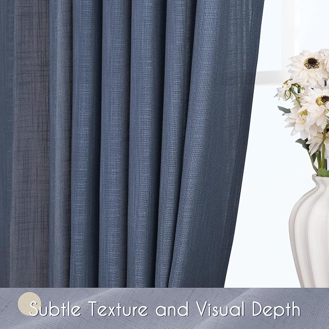 Navy Blue Curtains 102 inch Length - Image 3