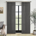 Dark Grey Pinch Pleated Linen Semi Sheer Curtains by Twodrapes