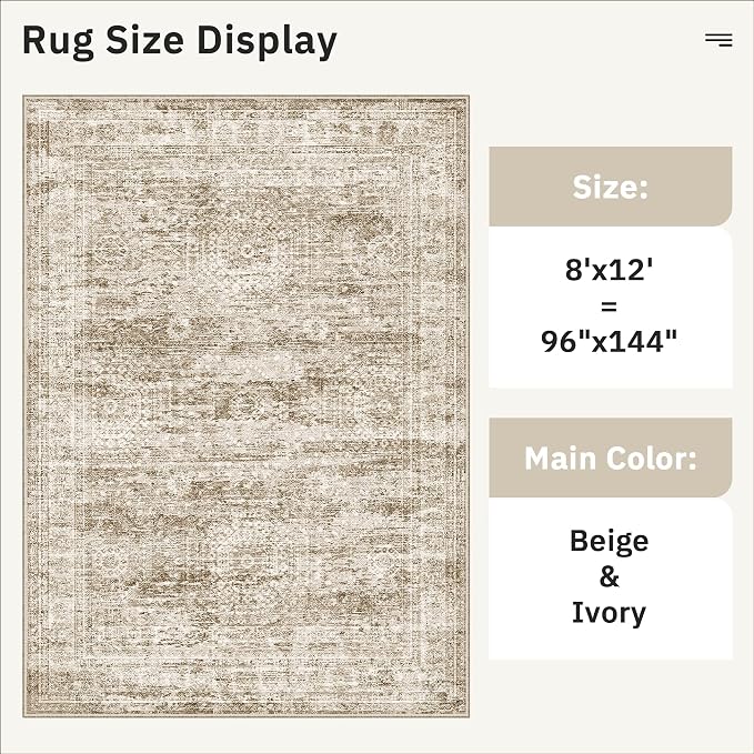 Soalmost Washable Area Rug 8x12, Large Soft Rugs - Image 5