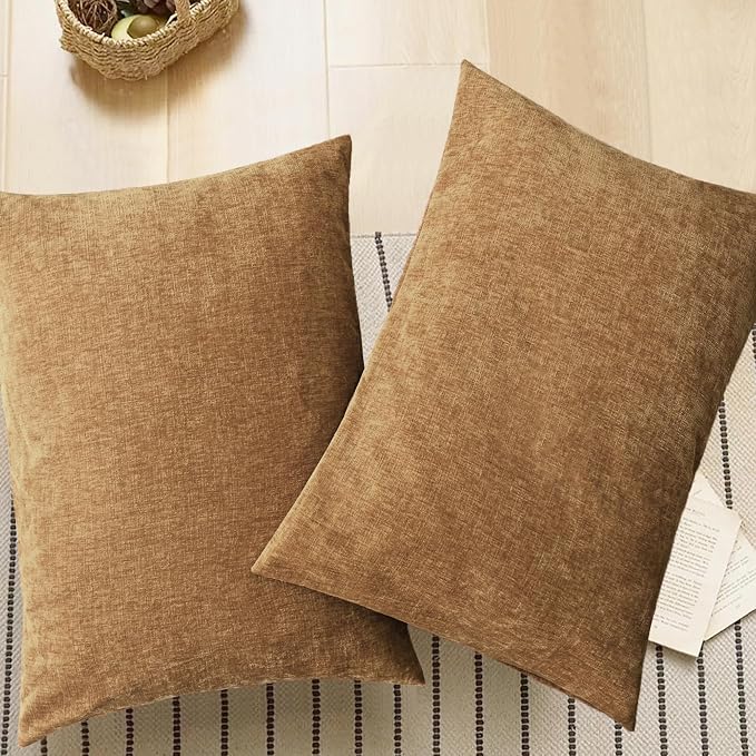 CaliTime Throw Pillow Covers Decorative 20 X 26 Inches Pack of 2 Cozy Chenille - Image 5