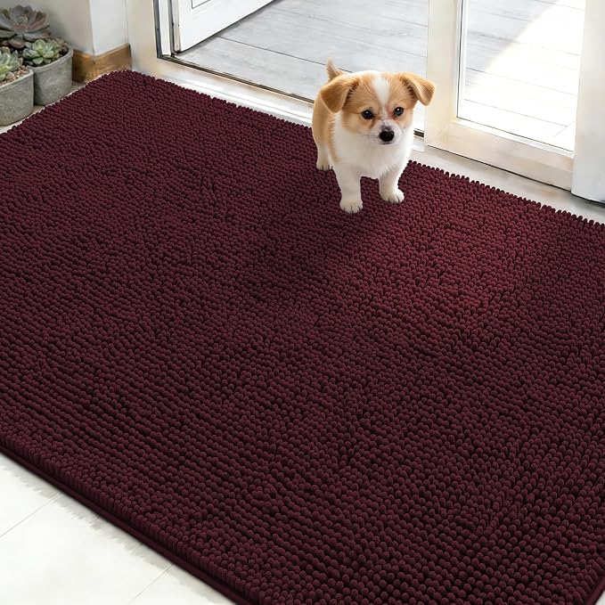 OLANLY Dog Door Mat for Muddy Paws 48x30, Absorbs Moisture and Dirt, Absorbent by OLANLY