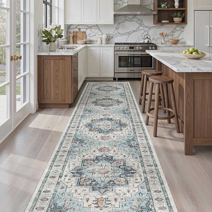 Madane Hallway Runner Rug 2'6''x12' Kitchen Runner, Non Slip Vintage Runners - Image 3