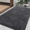 Smiry Front Door Mat Outside Entrance, Heavy Duty Sturdy Natural Rubber Doormat by Smiry
