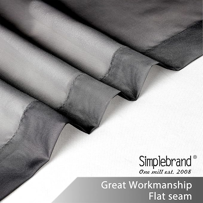 Simplebrand Black Sheer Kitchen Cafe Curtains - Image 4